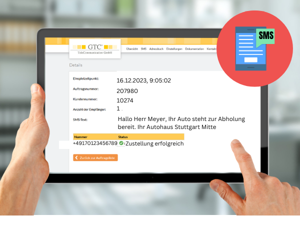 Zustellung Web-SMS Web-SMS - Zustellung